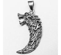 Ciondolo Dente Di Lupo Viking Silver Norse Odin Thor Celtico Biker