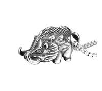Ciondolo di cinghiale per uomo, collana di maiale e cinghiale, gioiello per uomo punk vintage
