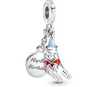 Ciondolo Disney Winnie The Pooh per bracciali PANDORA Collana Bracciale Europeo Charms per la Festa della Mamma Donna Ragazza, Pequeño, Argento sterling, Zirconia cubica