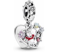 Ciondolo Disney Winnie The Pooh per bracciali PANDORA Collana Bracciale Europeo Charms per la Festa della Mamma Donna Ragazza, Pequeño, Argento sterling, Zirconia cubica