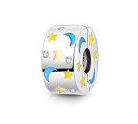 Ciondolo distanziatore a clip in argento Sterling 925, compatibile con braccialetti Pandora