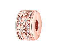 Ciondolo distanziatore a forma di quadrifoglio, in argento Sterling 925, a forma di margherita, compatibile con braccialetti Pandora