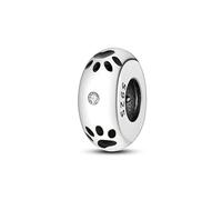 Ciondolo distanziatore a forma di zampa di gatto, in argento Sterling 925, compatibile con braccialetti Pandora