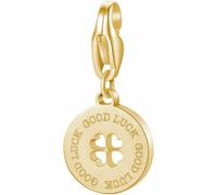 Ciondolo donna acciaio quadrifoglio Good Luck Sagapo Charm Medaglietta S'agapo