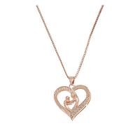 Ciondolo e figlio regalo per la festa della mamma Europa e America New Mother's Love e figlia con collana a cuore Pacchetto Di Collana Di Cristallo (Rose Gold, One Size)