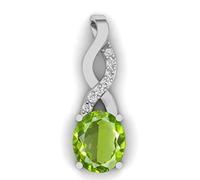 Ciondolo e medaglione in argento con peridoto da 3,25 carati, stile art déco, per donne e uomini, gioiello alla moda verde antico, regalo per lei