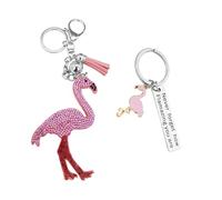 Ciondolo Fenicottero Rosa Da 2 Pezzi, Ciondolo Animale Cartone Animato, Ciondolo Da Donna, Portachiavi In Acciaio Inossidabile, Portachiavi Regalo Creativo