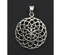 Ciondolo Fiore Di Vita Mandala Geometria Sacra Sri Yantra-Argento 925 6g 26376