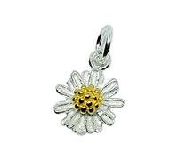 Ciondolo fiore margherita argento sterling 925 piccolo simpatico ciondolo bra...