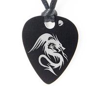 Ciondolo foro Plettro di chitarra alluminio anonizado Color- gratis incisione personalizzata por su reverso- Pre motivo incisione laser: Clave Sol nero
