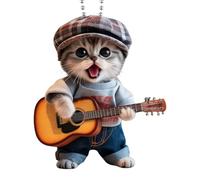 Ciondolo gatto per auto, decorazione con ciondolo animale in acrilico 2D | per specchietti retrovisori a forma di gatto, per la parete della finestra 'albero di Natale della casa dello s