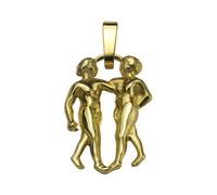 Ciondolo gioiello ciondolo segno zodiacale gemelli in oro 585 giallo lucido 1...