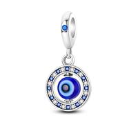 Ciondolo greco contro il malocchio in argento 925, compatibile con ciondoli Pandora, Trollbeads, Chamilia, Biagi e molti altri braccialetti con ciondoli del Regno Unito.