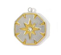 Ciondolo in acciaio inox con ciondolo a forma di cuore, stella, farfalla, api, 11 opzioni eleganti, orlo liscio, due tonalità, cuore, stella, luna, farfalla, api, ciondolo, Misura unica, come