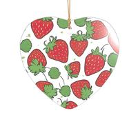 Ciondolo in acrilico a forma di fragola, decorazione natalizia per le vacanze, un ornamento di nozze e una decorazione natalizia per sposi novelle