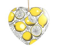 Ciondolo in acrilico con motivo a frutta limone, decorazione natalizia per le vacanze, un ornamento di nozze e una decorazione natalizia per sposi novelle