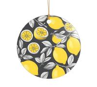 Ciondolo in acrilico con motivo a frutta limone, decorazione natalizia per le vacanze, un ornamento di nozze e una decorazione natalizia per sposi novelle