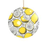 Ciondolo in acrilico con motivo a frutta limone, decorazione natalizia per le vacanze, un ornamento di nozze e una decorazione natalizia per sposi novelle