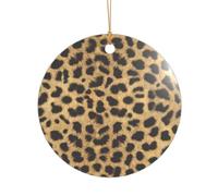 Ciondolo in acrilico con stampa leopardata, decorazione natalizia per le vacanze, un ornamento di nozze e una decorazione natalizia per sposi novelle