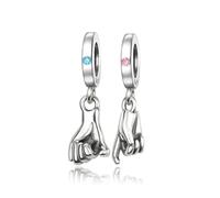 Ciondolo in argento 925 a due pezzi, compatibile con braccialetti Pandora, Trollbeads, Chamilia, Biagi e molti altri braccialetti britannici.