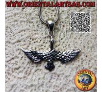 Ciondolo in Argento 925‰ airone in volo ad ali spiegate (vista dall'alto)