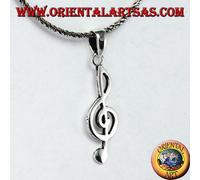 Ciondolo in argento 925 Chiave di violino o chiave del sol