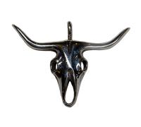 Ciondolo In Argento 925 Con Corna Lunghe Di Toro Americano Biker Gotico