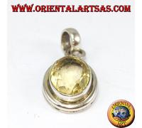 Ciondolo in argento 925 con Topazio naturale ovale con montatura semplice