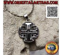 Ciondolo in Argento 925‰ croce di Gerusalemme (dei Cavalieri del Santo Sepolcro)