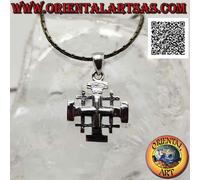 Ciondolo in Argento 925‰ croce di Gerusalemme (dei Cavalieri del Santo Sepolcro)