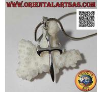 Ciondolo in Argento 925‰ croce di Santiago de Compostela liscia leggermente tond