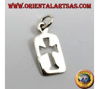 Ciondolo in argento 925‰ croce intagliata in una piastra