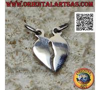 Ciondolo in Argento 925‰ doppio, cuore spezzato liscio