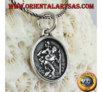 Ciondolo in argento 925 ‰ medaglia di San Cristoforo