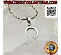 Ciondolo in Argento 925‰ mezzaluna wicca con punte verso il giù (liscia e bombat