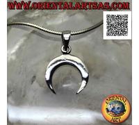Ciondolo in Argento 925‰ mezzaluna wicca con punte verso il giù (liscia e piatta