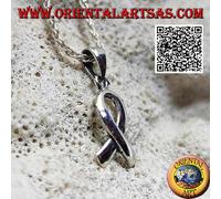 Ciondolo in Argento 925‰"nastro rosa", simbolo della campagna sul tumore al seno