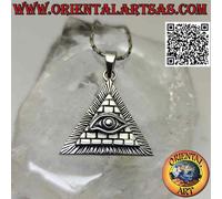 Ciondolo in Argento 925‰ occhio della provvidenza su piramide (simbolo massonico