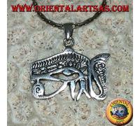 Ciondolo in argento 925 ‰ occhio di Horus con cobra (Udjat)