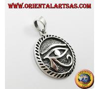 Ciondolo in argento 925 , occhio di Horus intagliato il simbolo della prosperità
