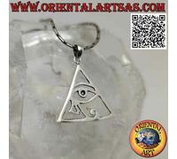 Ciondolo in argento 925 ‰ occhio di Ra / Horus nel triangolo (piramide) traforat