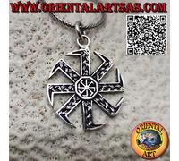 Ciondolo in Argento 925‰ ruota del sole Kolovrat con una altra all'interno