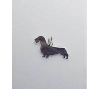 Ciondolo in argento con sagoma di cane razza Bassotto a pelo duro con girocollo