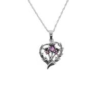 Ciondolo In Argento Con Thistle E Pietre Color Amethyst