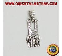 Ciondolo in argento due giraffe che si baciano Bifacciale