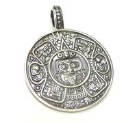 Ciondolo in argento, motivo: calendario Maya, in argento Sterling massiccio, simbolo di protezione, gioielli unisex