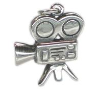 Ciondolo in argento sterling 2D cinepresa .925 x 1 Ciondoli per film