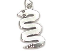 Ciondolo in argento sterling 2d serpente .925 x 1 ciondoli con serpenti nativi a