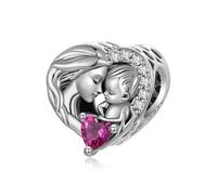 Ciondolo in argento Sterling 925 a forma di cuore, adatto per bracciale Pandora da donna
