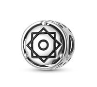 Ciondolo in argento Sterling 925, a forma di stella a ottanta punte, per bracciali, collane, ciondoli, perle, gioielli adatti per charm, bracciale, fede, ciondoli religiosi, regali per donne